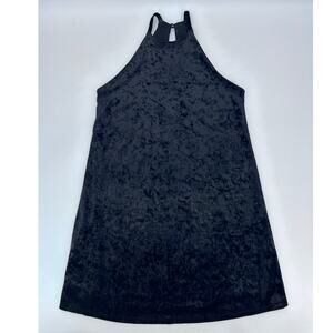 Final Touch A Line Mini Sheath Halter Dress Whimsigoth Witchy Velvet Black Sz SM